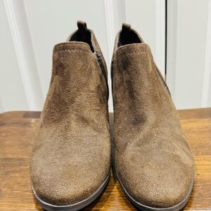 Franco Sarto Tan Suede Ankle Boots